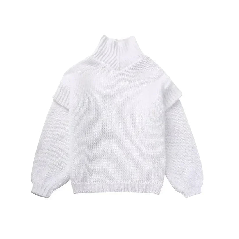 Daphne - Pull en tricot grande taille col roulé chic