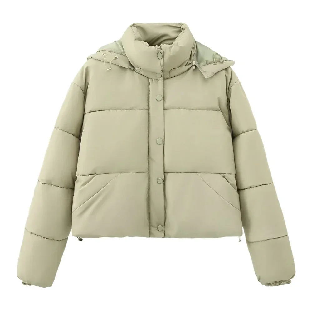 Veste courte à capuche style décontracté