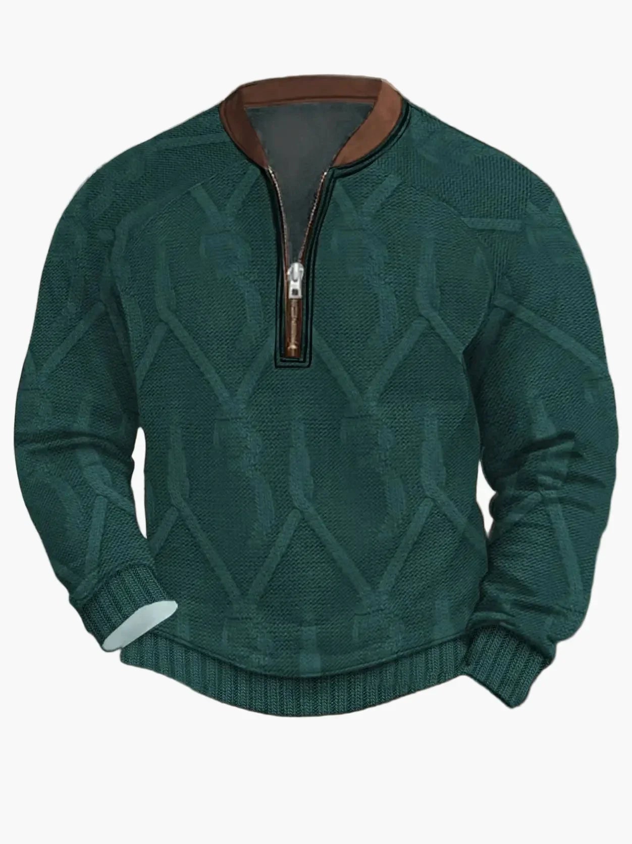 Pull en tricot zippé moderne pour homme