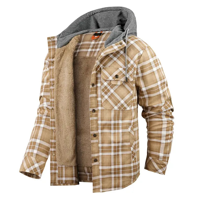 Robe-chemise à carreaux chaud hiver