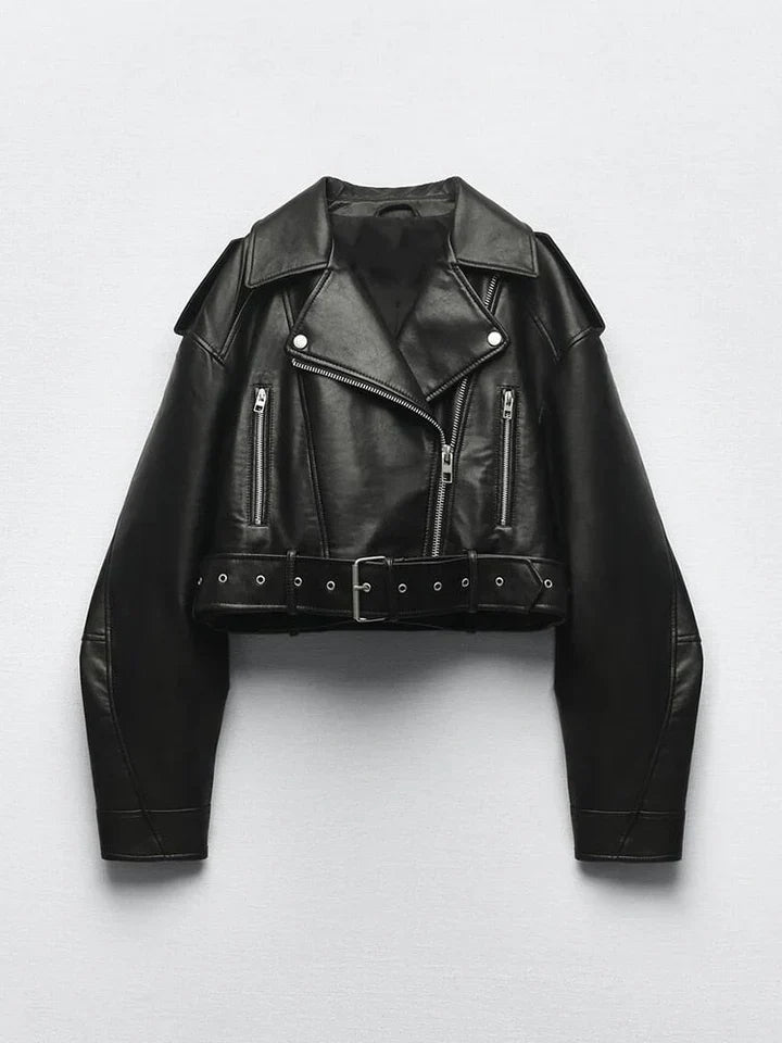 Blouson en cuir élégant au design rétro