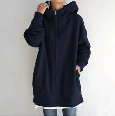 Sweat à capuche zippé pour femme automne hiver