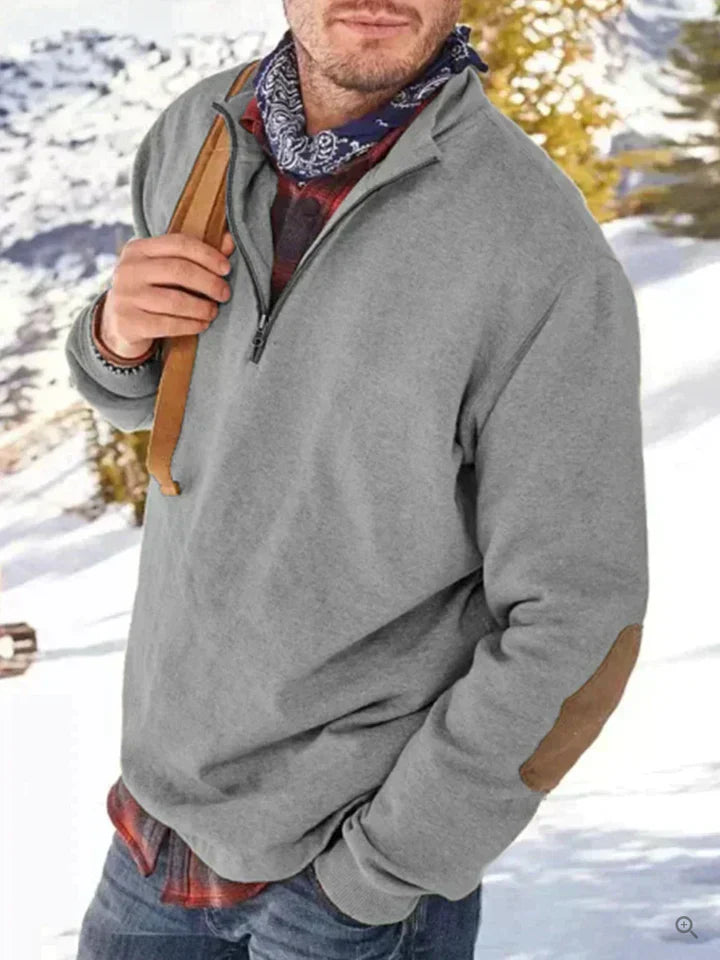 Gilet pour hommes, pull épais avec demi-fermeture éclair