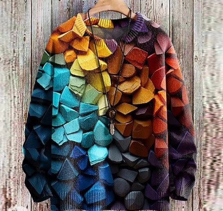 Pull hippie coloré pour homme