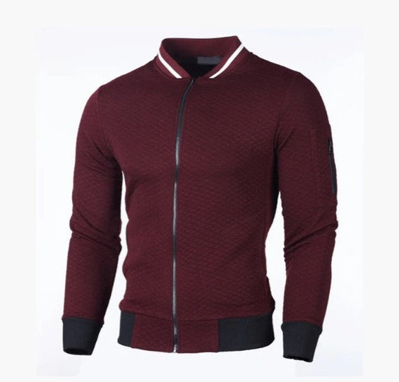 Sweat-shirt homme zippé col montant