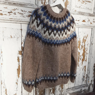 Damen Pullover Braun Vintage Rundhals - IdealeKleiden