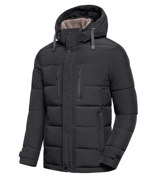 Blouson d'hiver pour homme à capuche amovible, style moderne