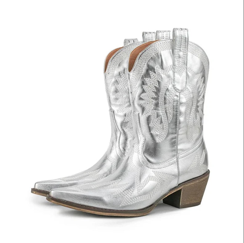 Bottes western classiques en cuir pour femme