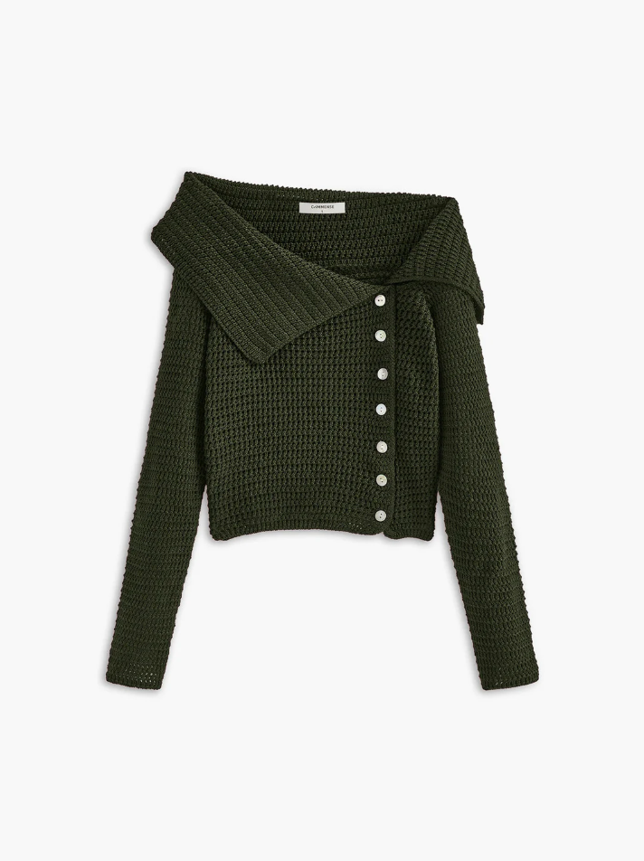 Haut asymétrique pour femme, design tricoté