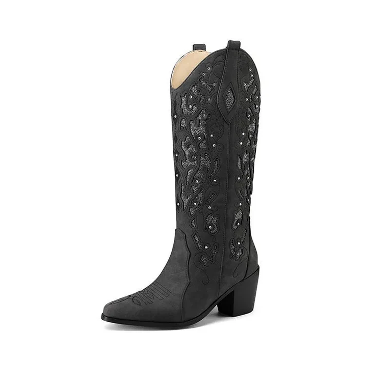Bottes western femme élégantes brodées