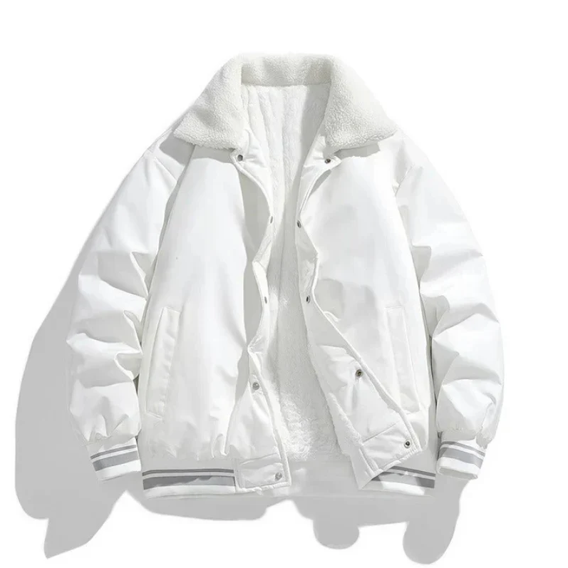 Veste d'hiver homme col fourrure Sherpa chaude isolée