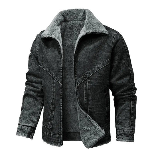 Blouson en cuir noir pour homme