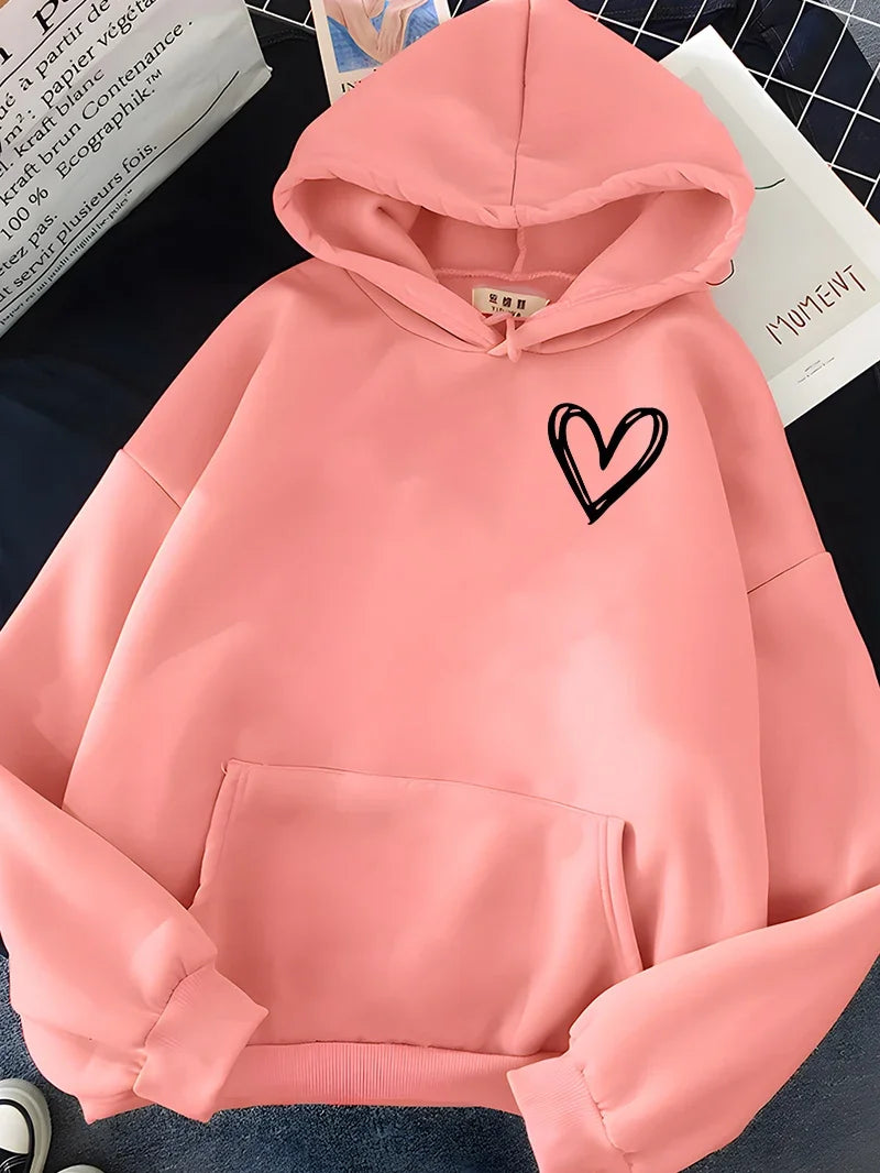 Sweat à capuche cœur femme Confortable Design tendance