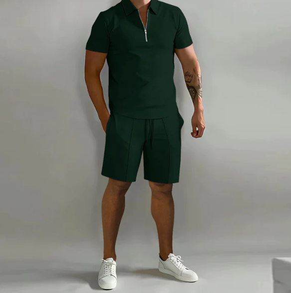 Ensemble short et chemise d'été à manches courtes pour homme