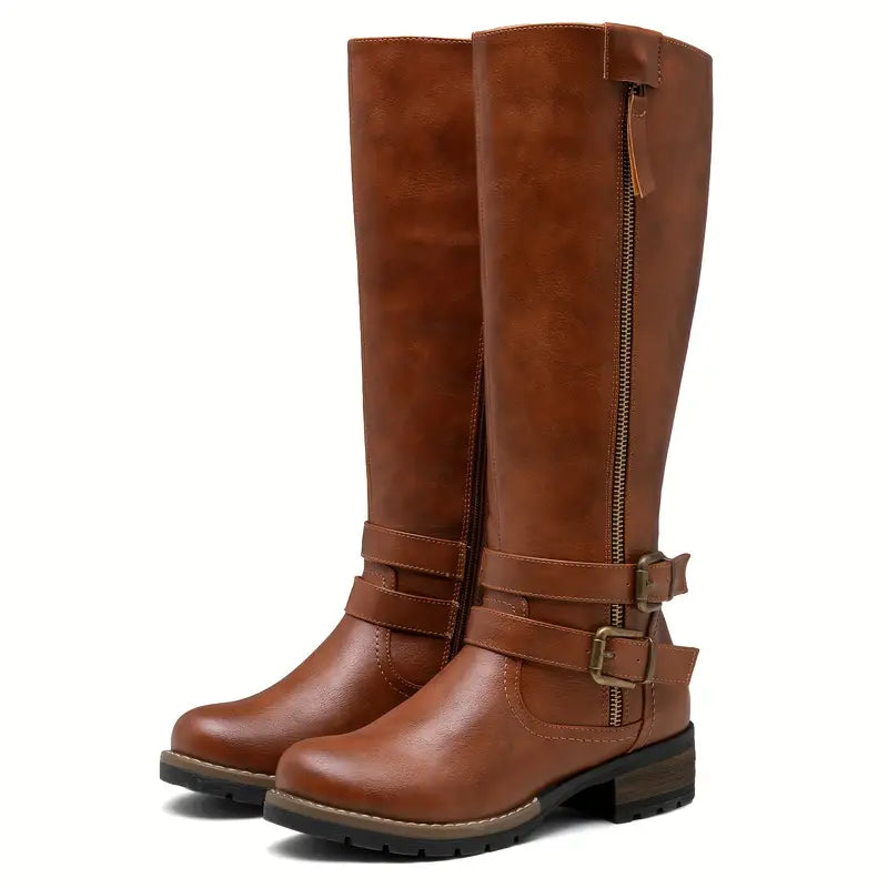 Bottes femme genouillères à lacets élégantes
