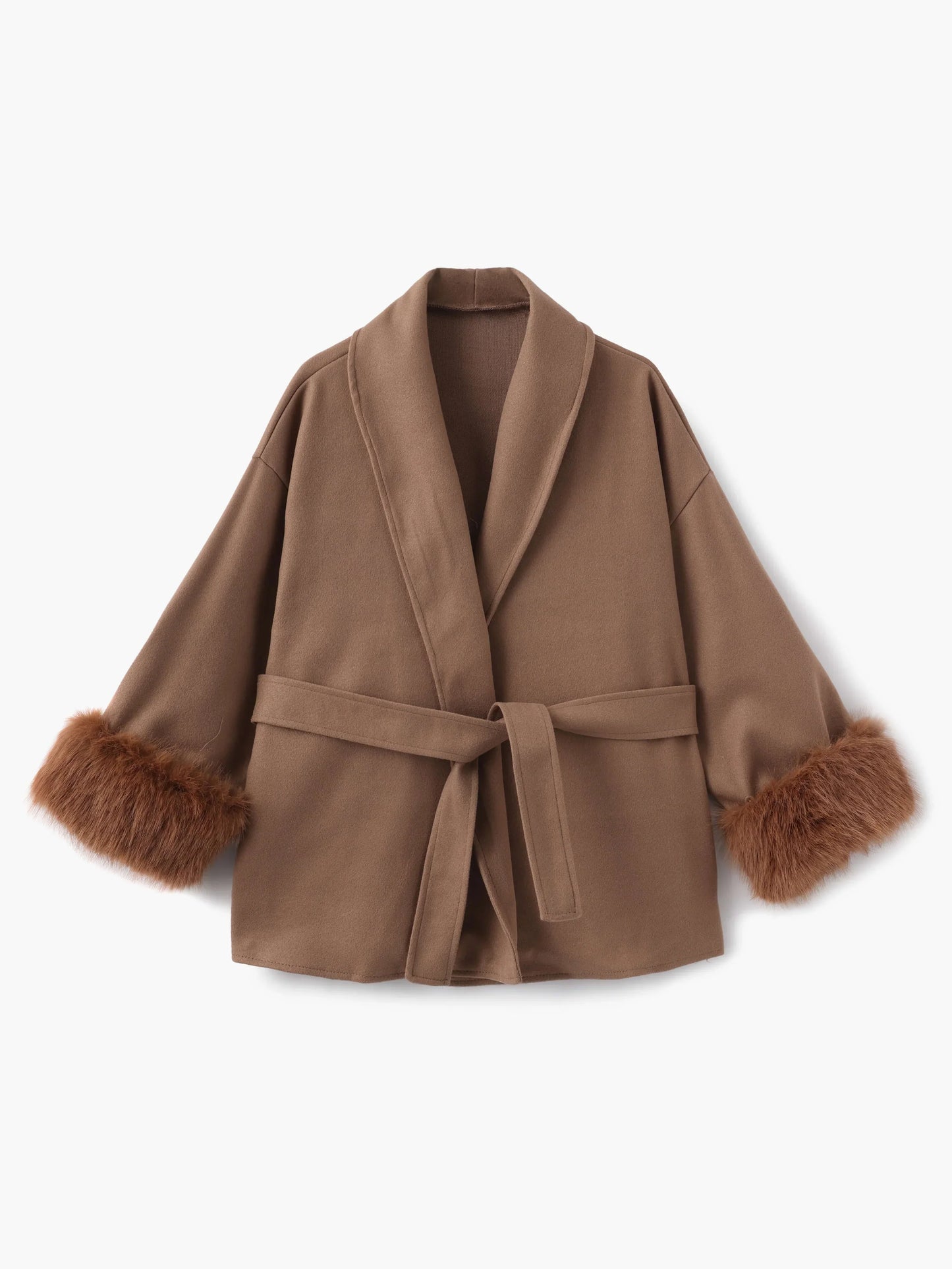 Manteau court femme fausse fourrure élégant hiver