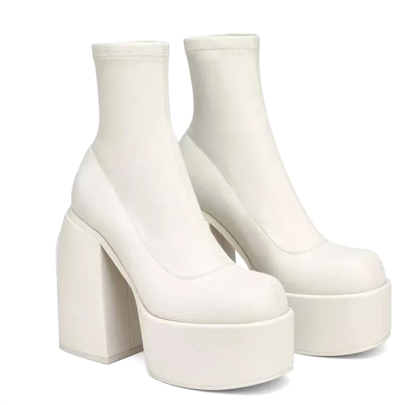 Bottes à plateforme élégantes Talon haut Semelle épaisse Moderne