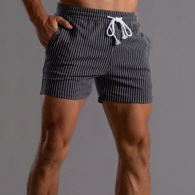 Shorts d'été à rayures élastiques pour hommes