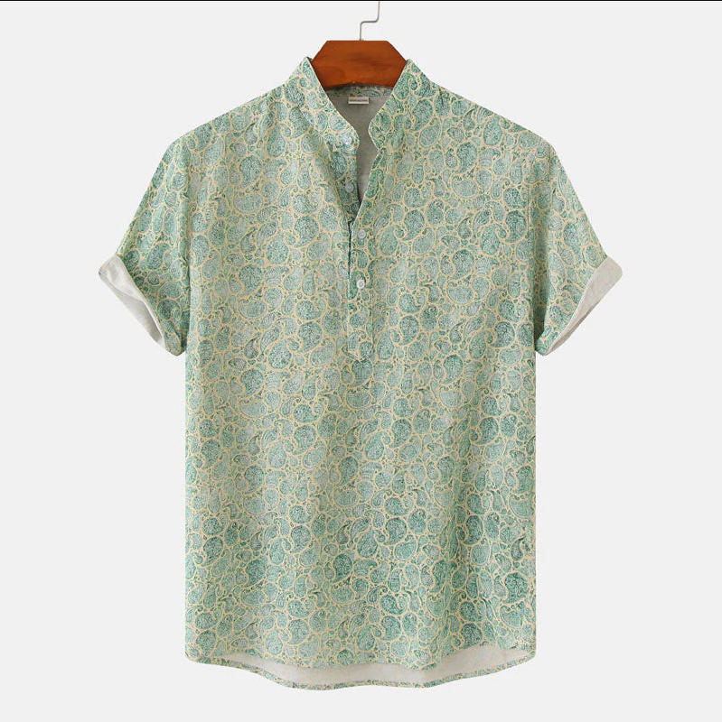 Chemise d'été homme motif floral manches courtes