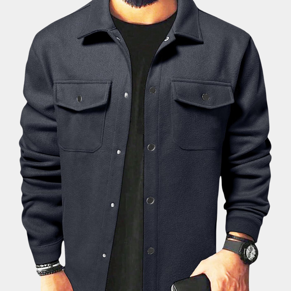 Veste d'été pour homme boutonnée avec poches poitrine