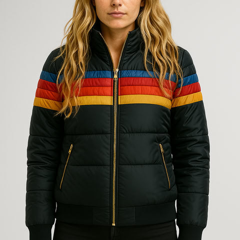 Veste d'hiver imperméable pour femme, garnie de duvet