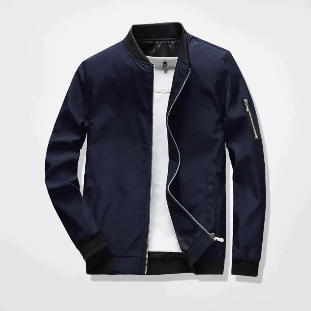 Blouson bombardier léger pour homme avec fermeture éclair