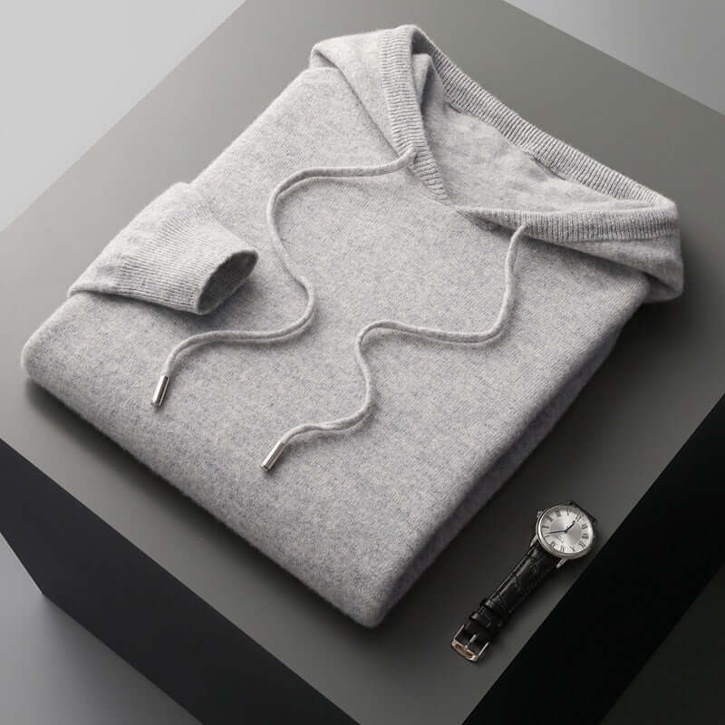 Pull en maille homme simple à capuche