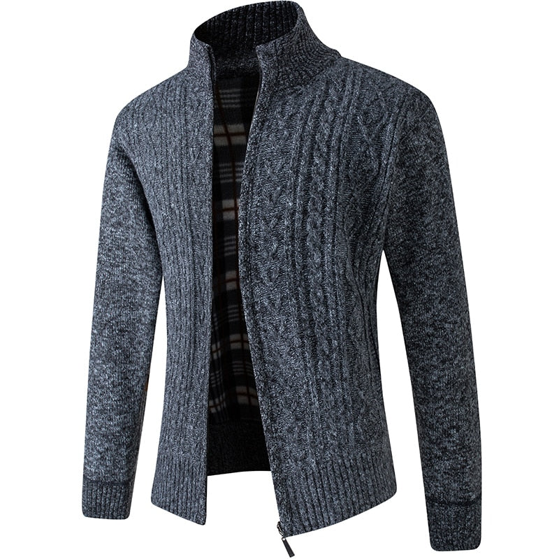 Cardigan Homme Zippé Hiver Chaud