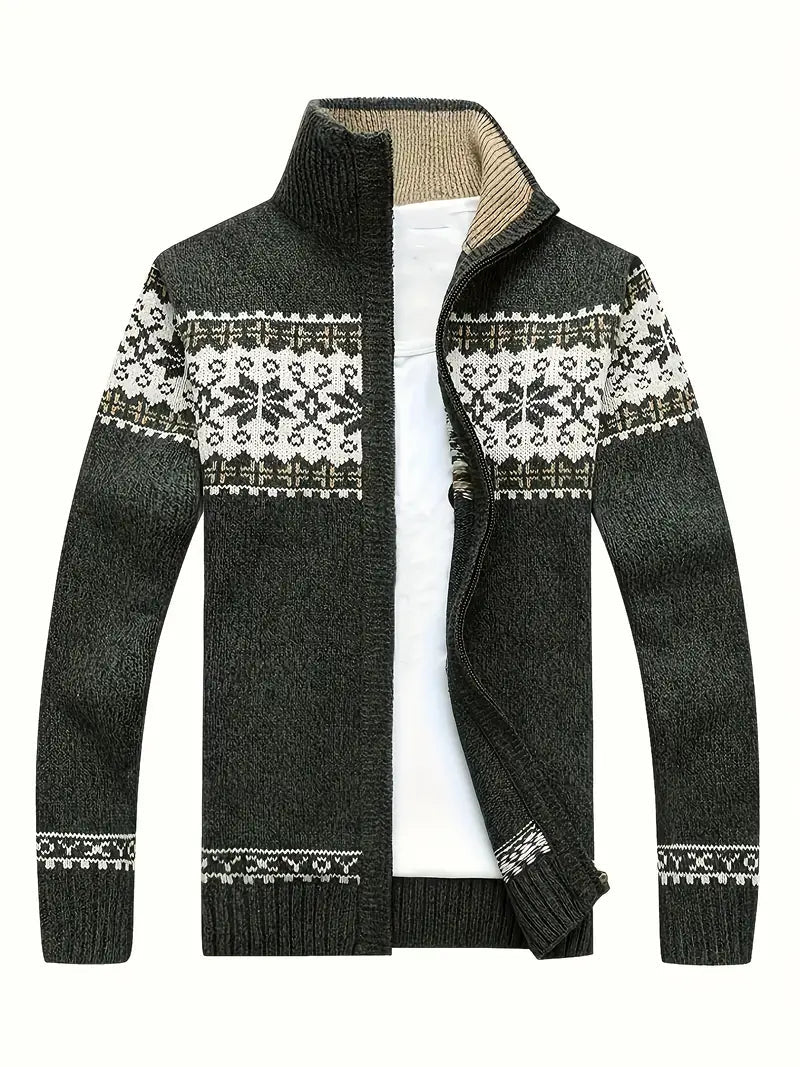 Cardigan pour homme chaud hiver fermeture éclair