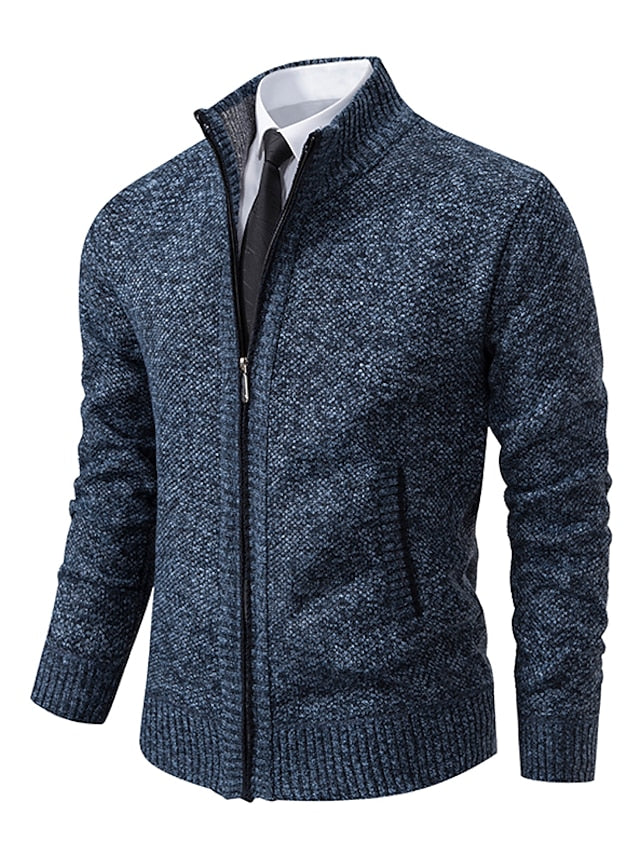 Cardigan col montant zippé homme
