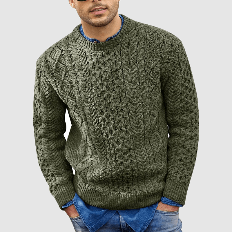 Pull tricoté homme chaud col rond