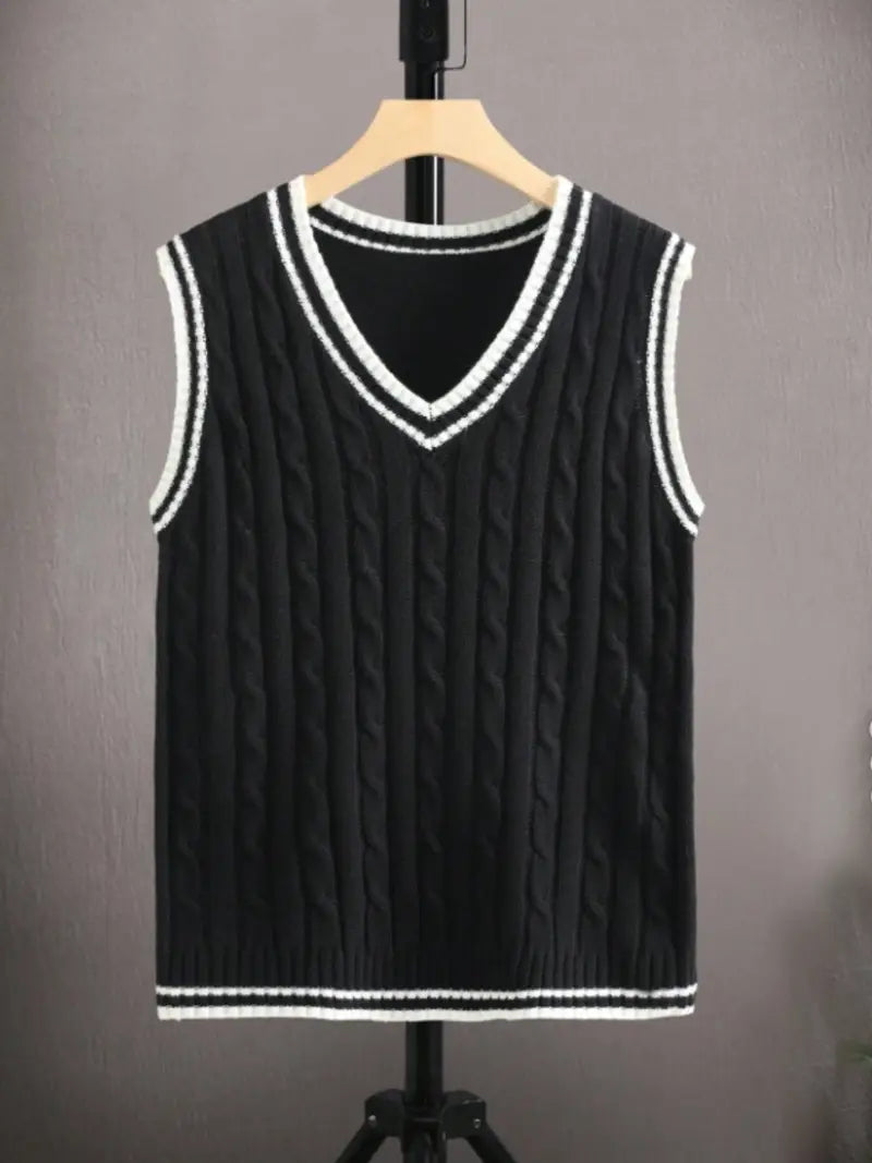 Gilet en tricot torsadé pour homme