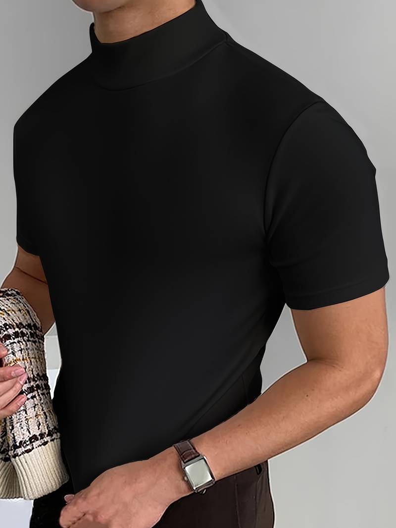 T-shirt homme col roulé manches courtes moderne