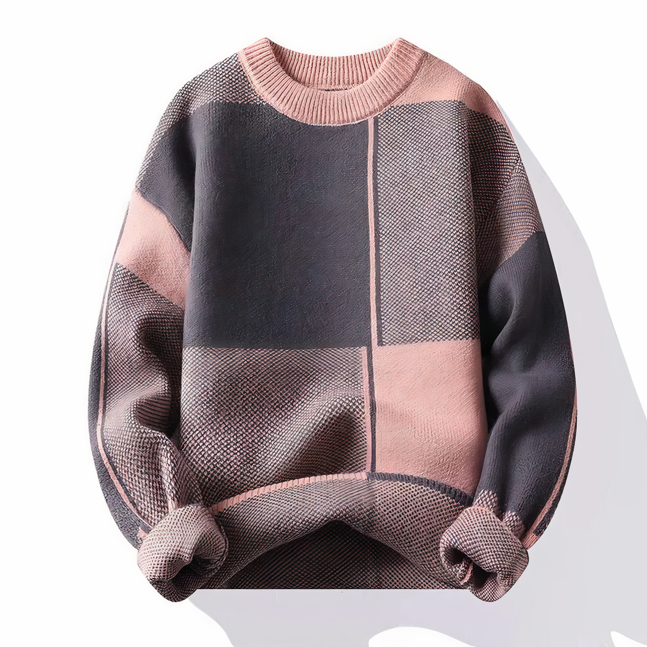 Pull en maille à carreaux moderne pour homme