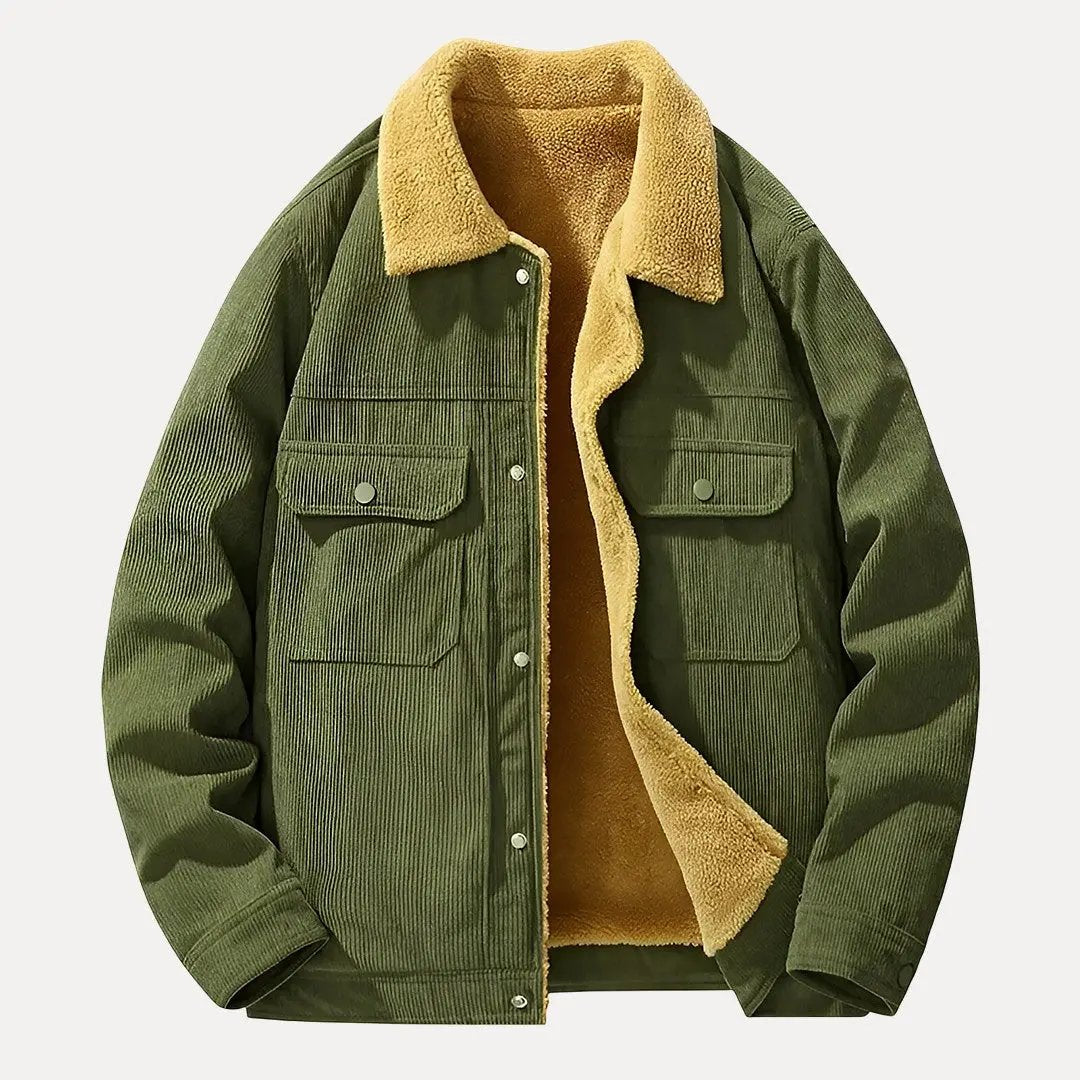 Veste homme en velours côtelé coupe slim moderne