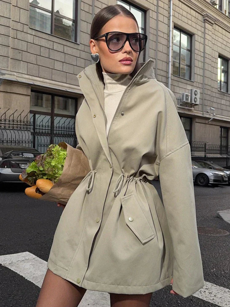 Manteau d'automne élégant et confortable pour femme