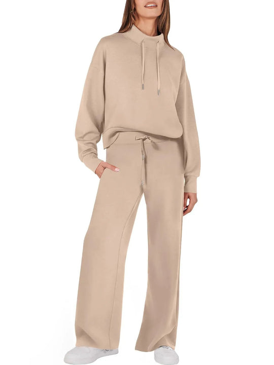 Tailleur élégant femme jambe large manche longue