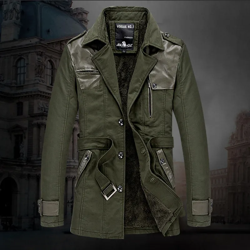 Trench-coat homme polaire chaude noir