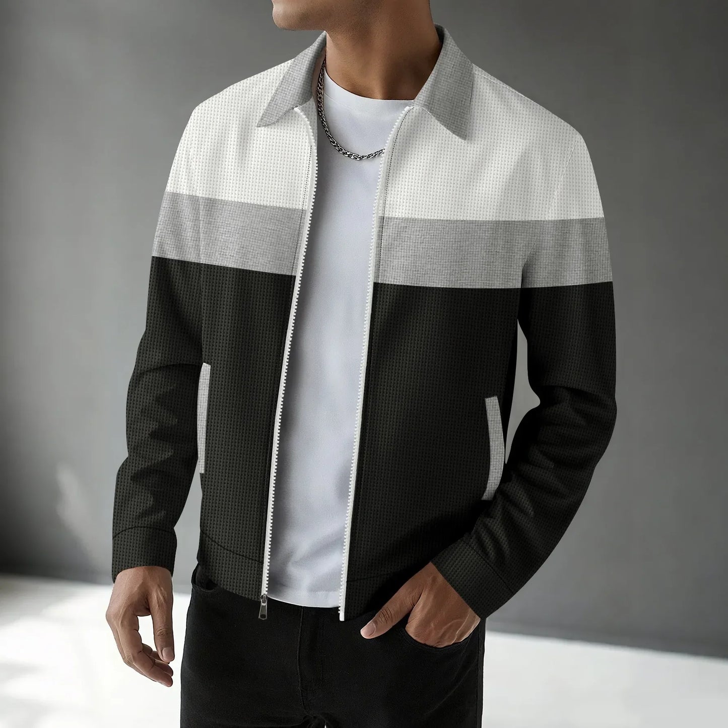 Gilet cardigan homme à motif gaufré tendance
