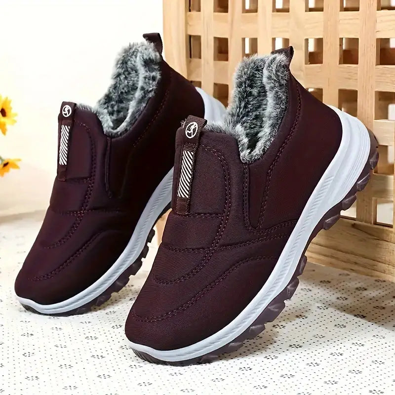 Bottes d'hiver chaudes pour femme doublées antidérapantes