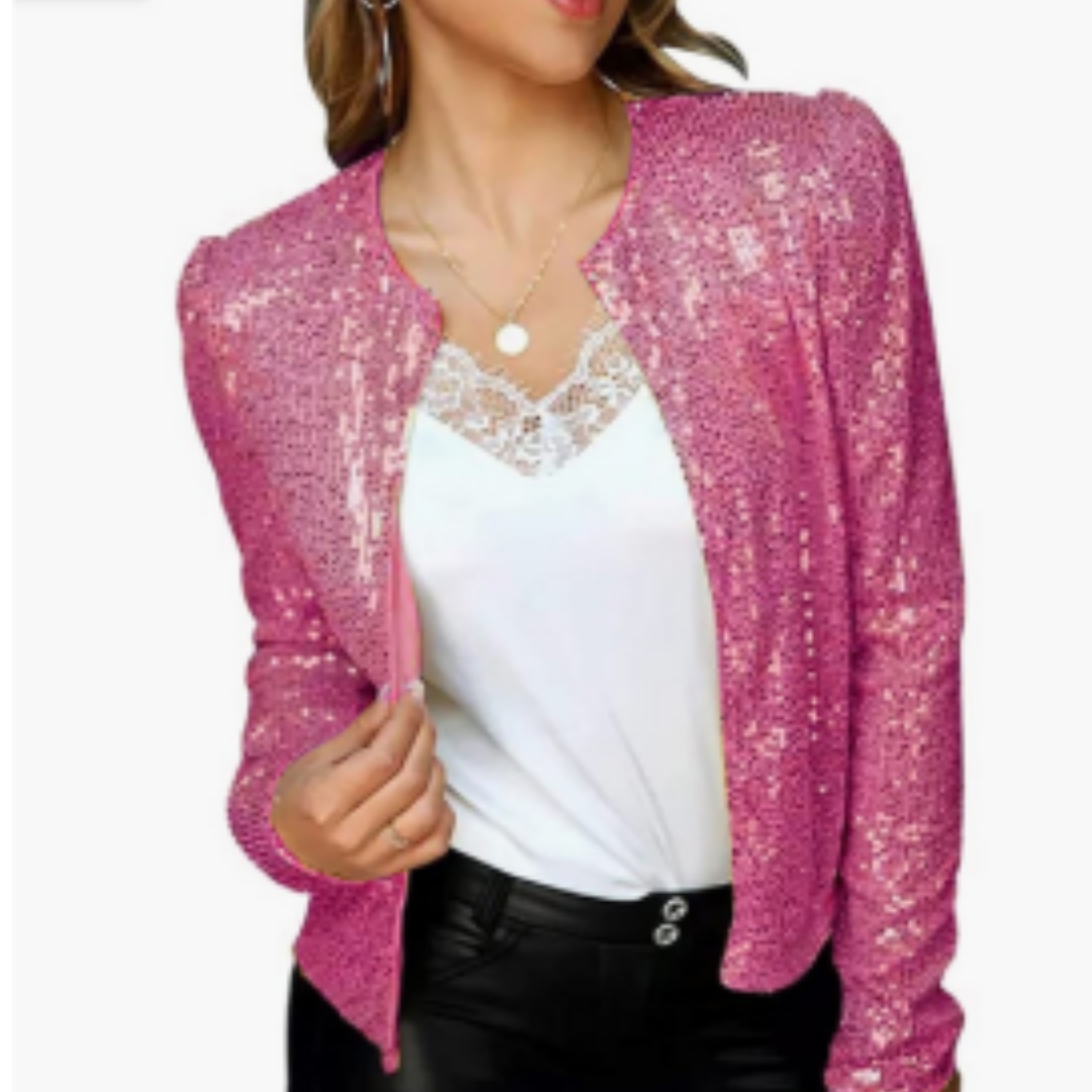 Veste élégante pour femme avec fermeture éclair, mode de soirée