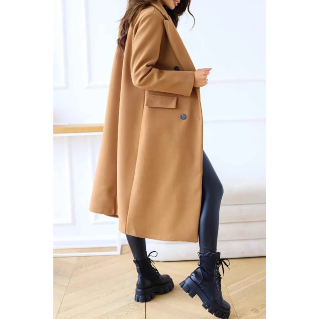 Manteau long élégant, manteau en laine oversize, classique