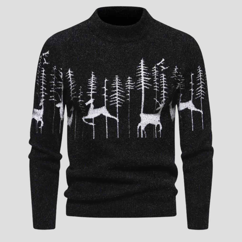 Pull de Noël Homme Renne Forêt