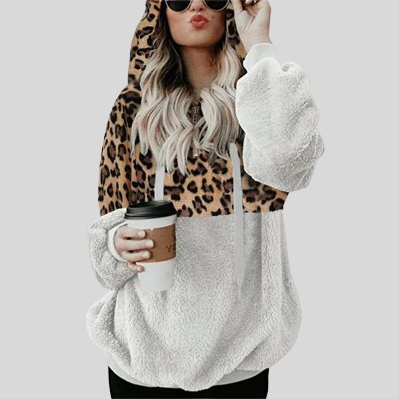 Grand sweat à capuche polaire doux avec poche kangourou