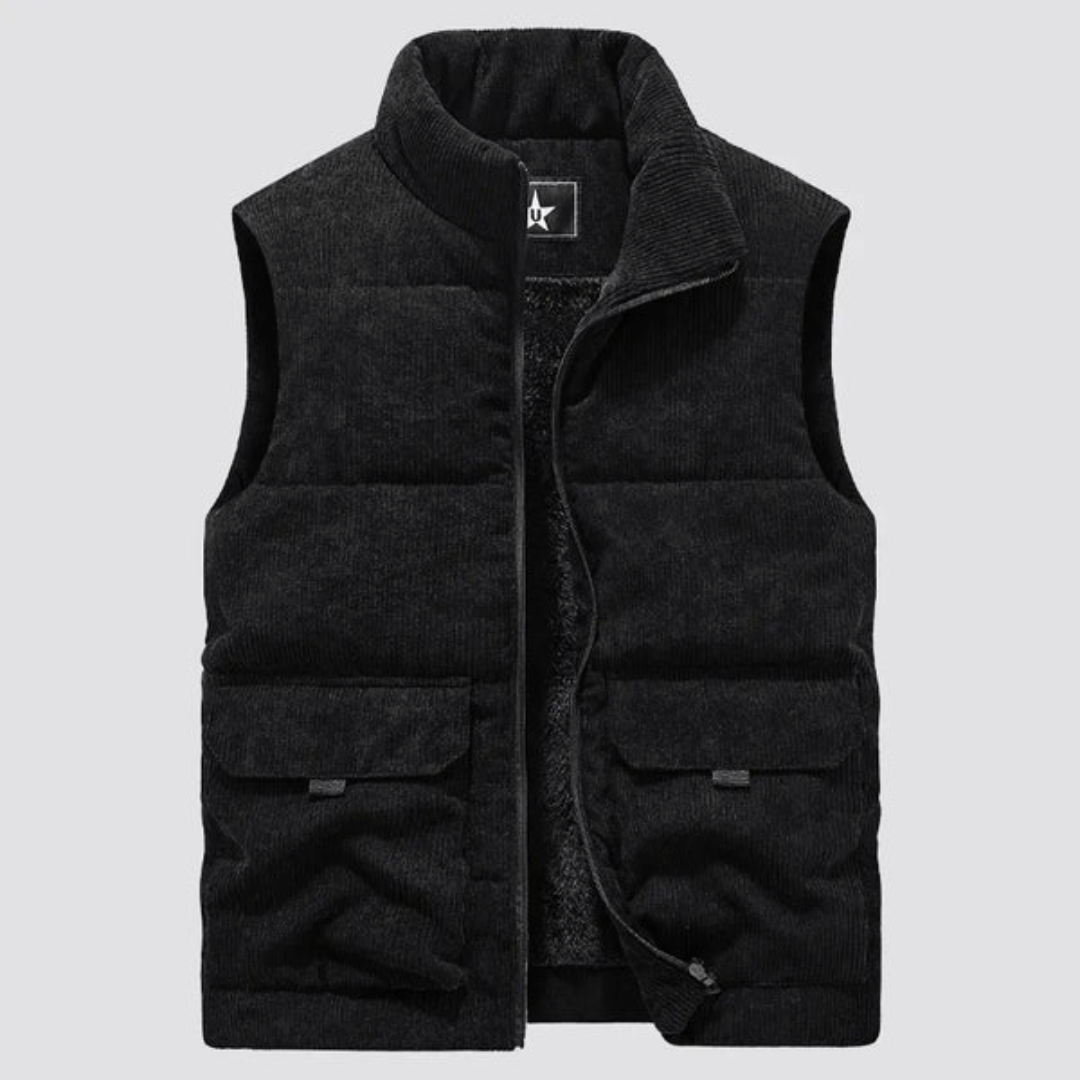 Gilet en velours côtelé pour homme, coupe moderne