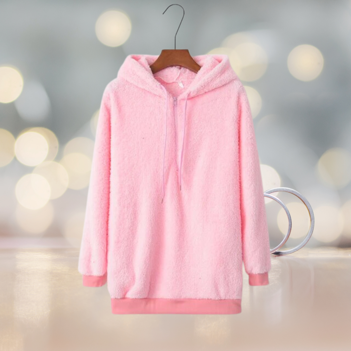 Pull à capuche en polaire pour femme automne, doux et confortable