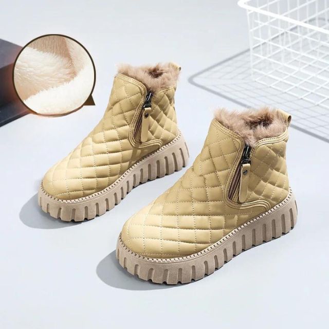 Bottes d'hiver chaudes Semelle épaisse Matelassées