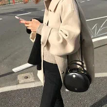 Manteau oversize en laine avec boutons Élégant