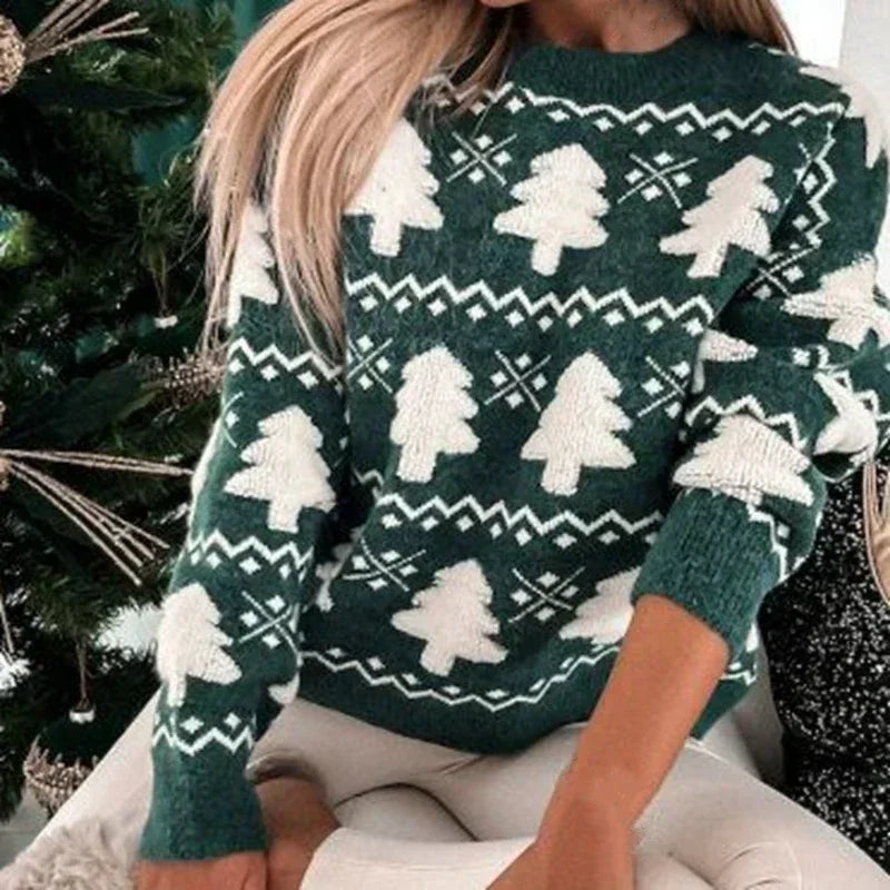 Pull de Noël Femme Motif 3D Chaud