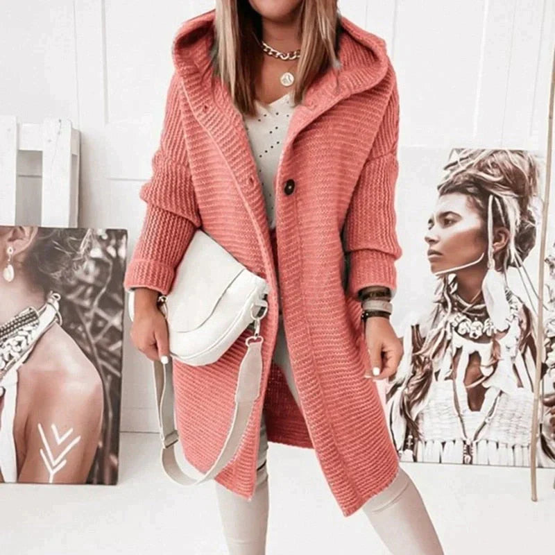 Cardigan douillet à capuche Ample
